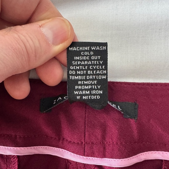 Zac & Rachel Women's Nylon Blend Jegging Pants Burgundy-Wine 8 Casual Stretch - Picture 9 of 14